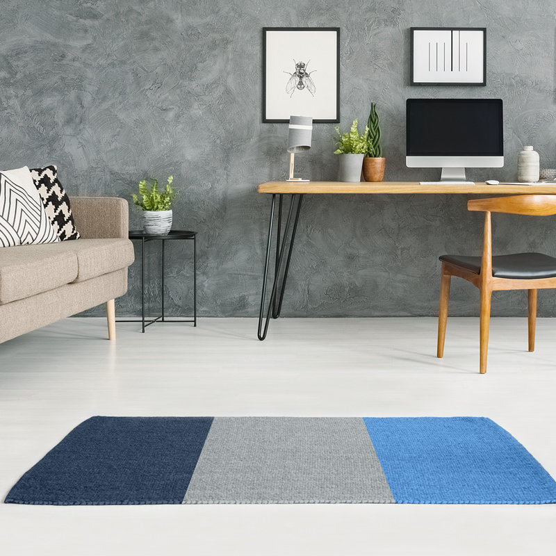 Tapis à rayures en poly-gris tennessee foote, Rectangle 5 pi x 7 pi