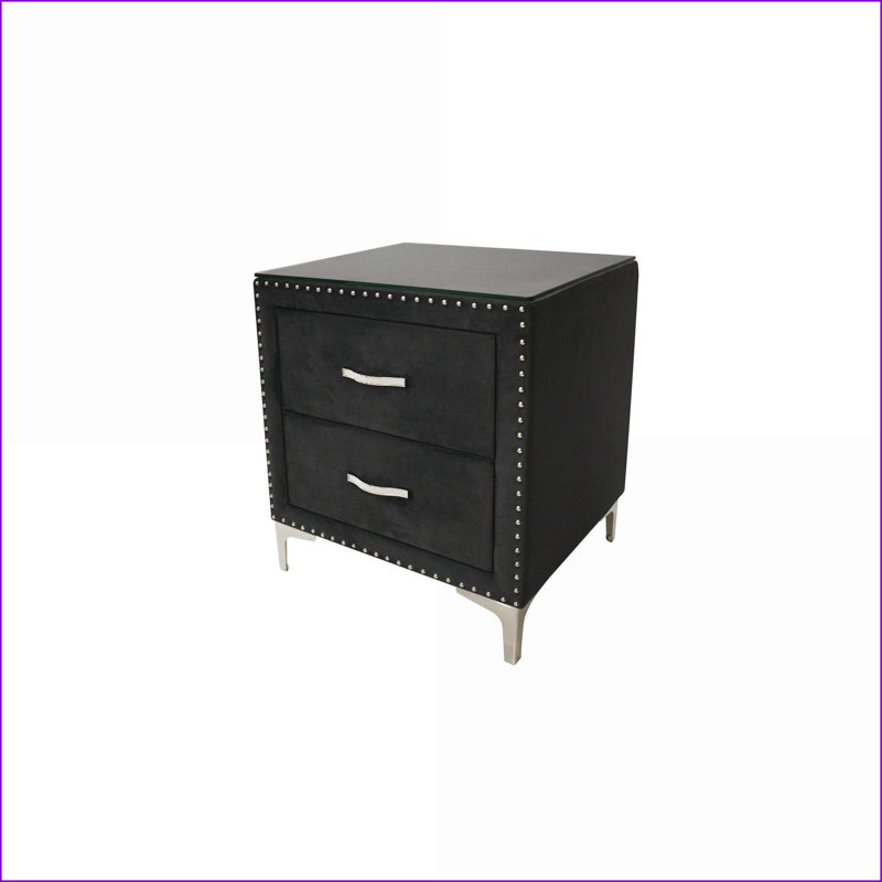 Table de chevet rembourrée en tissu Glam