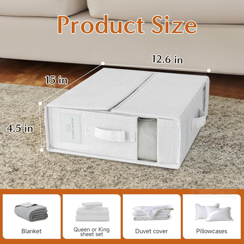 Ensemble de 2 organisateurs de draps et rangement, Blanc