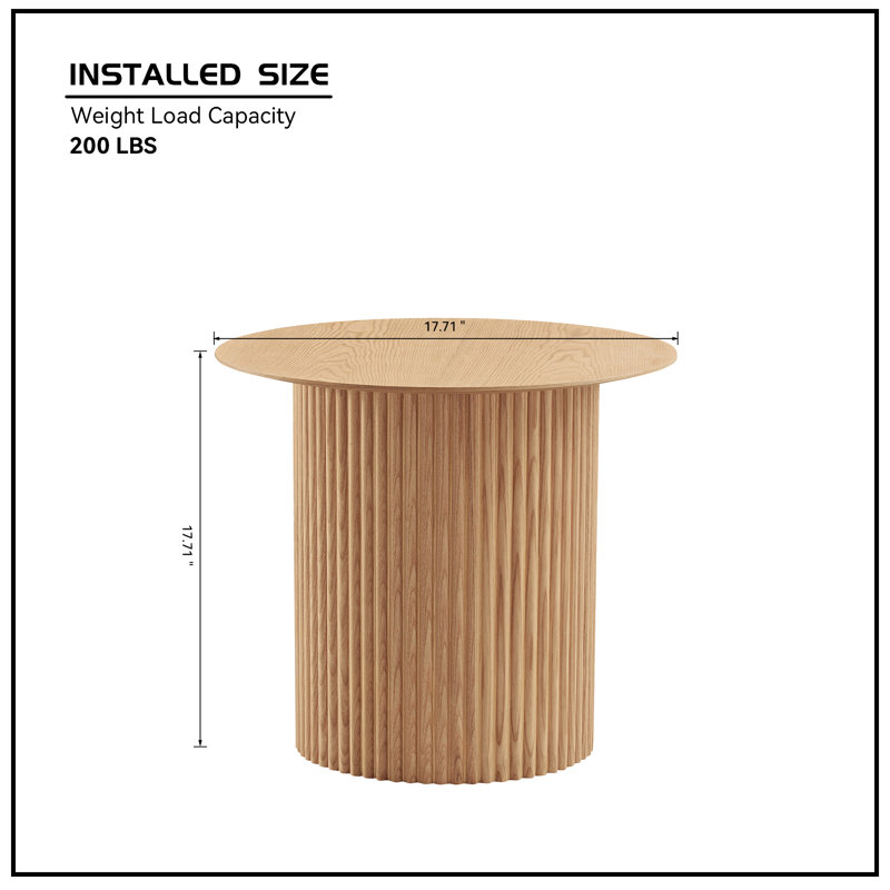 17.71 inch Round Fluted Side Table
