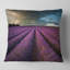 Champ de lavande et ciel dramatique - coussin à imprimé floral-30720191-30720195