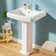 23" W x 19" D Pedestal Bathroom Sink Rectangular Vitreous China with 1 Faucet Hole and Overflow