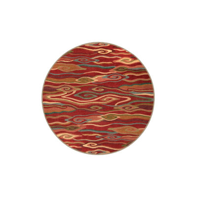 Red Toned Wave Patterned Creative Rug Machine Washable