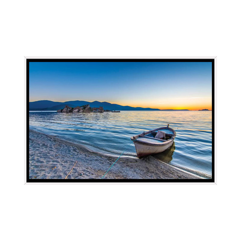 Lake Sunset V 1 Piece Wall Art on Canvas, 101.6 cm H x 66.04 cm W, White Framed