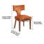 Chenille, ensemble de 2 chaises de salle à manger rembourrées avec pieds en bois massif-200299766