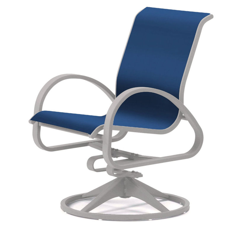 Aruba 1 Outdoor Dining Armchair, Textured Desert, Cobalt 35D Sunbrella®