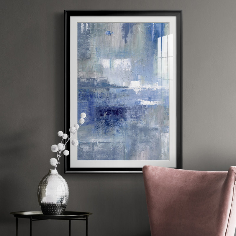 Bay View Indigo - Cadre photo, reproduction d'art sur papier, Noir, H 30,5 po x l 42,5 po x P 1,5 po