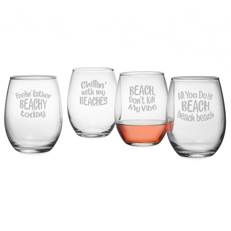 Ensemble de 4 verres à vin sans pied Beach Beach