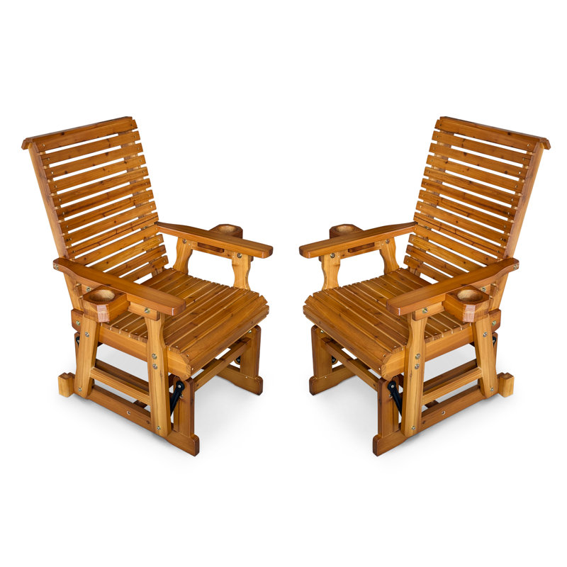 Fauteuil coulissant en bois pour une personne, bois de sapin massif, Cèdre jaune