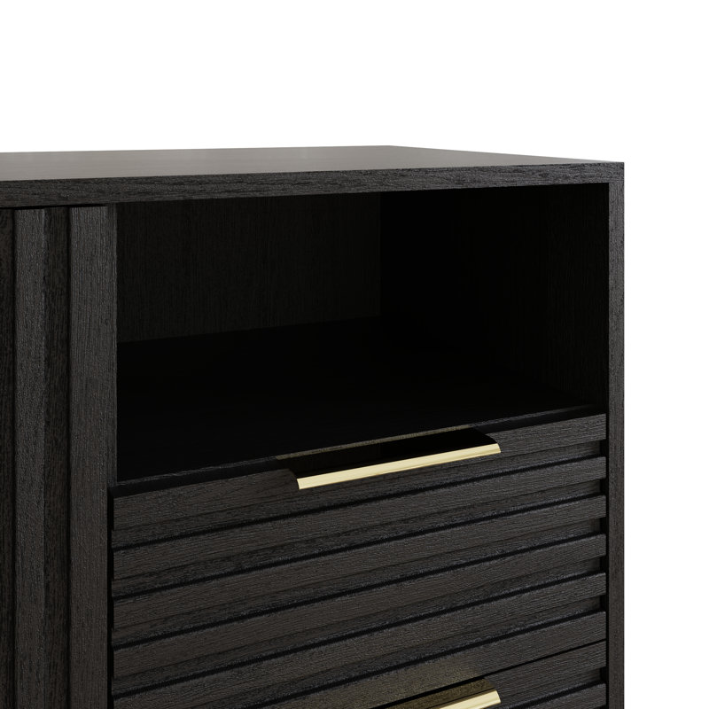 78cm Sideboard, Black/Gold