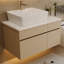 Meuble-lavabo flottant 31,5 pouces avec lavabo vasque en céramique, plateau en bois multi-couches, armoire à charnière silencieuse pour l'organisation des tiroirs de rangement