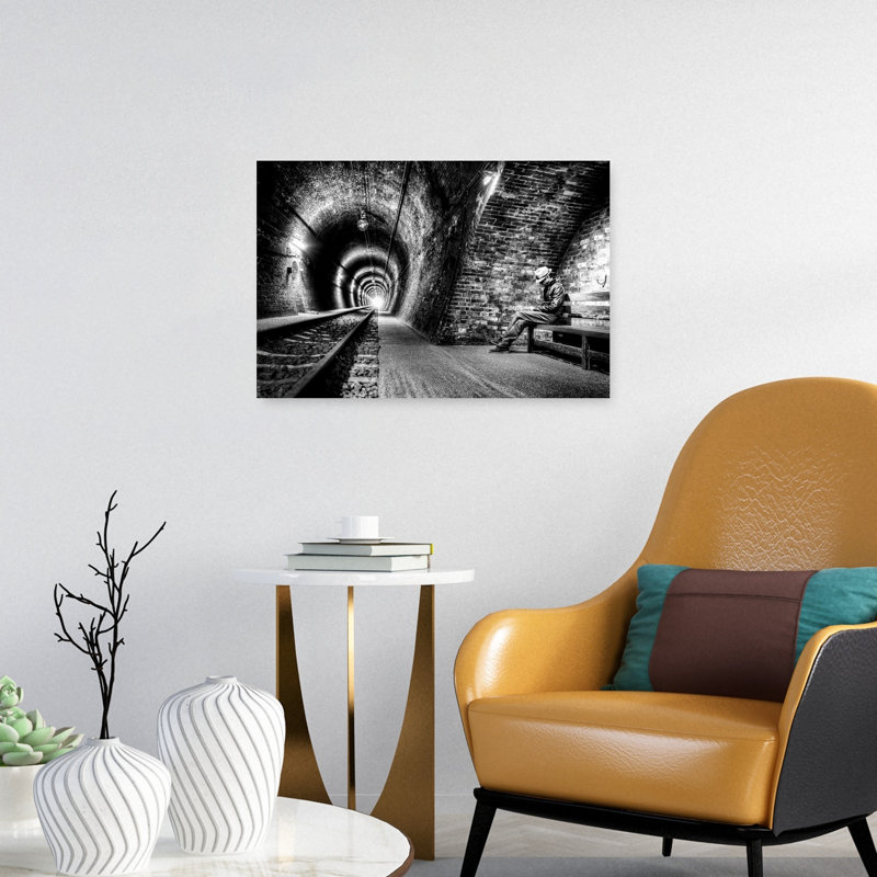 «Man Tunnel», impression spectaculaire d'art urbain urbain, H 16 po x l 24 po