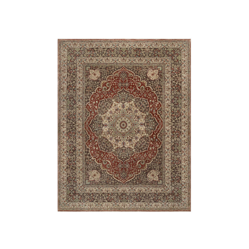 Tapis oriental rouge en laine douce noué à la main 7 pi 10 po x 10 pi 1 po 06EC0ED6E0324E489F99C5FA6C4945A3
