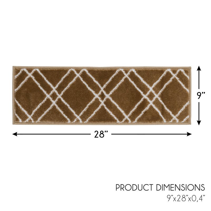 Tapis d'escalier beige antidérapant
