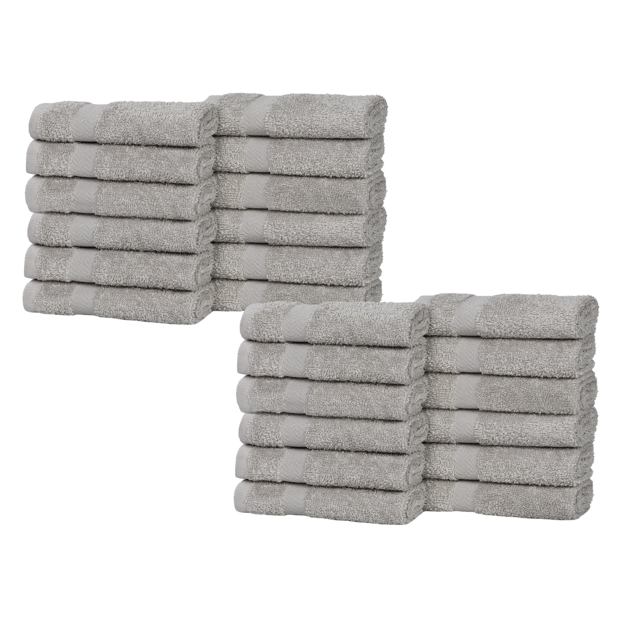 Franklin Cotton Lightweight Quick-Drying Face Towel Washcloth, Silver
