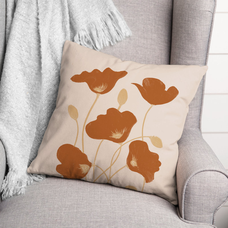  Poppies Square Pillow Cover & Insert