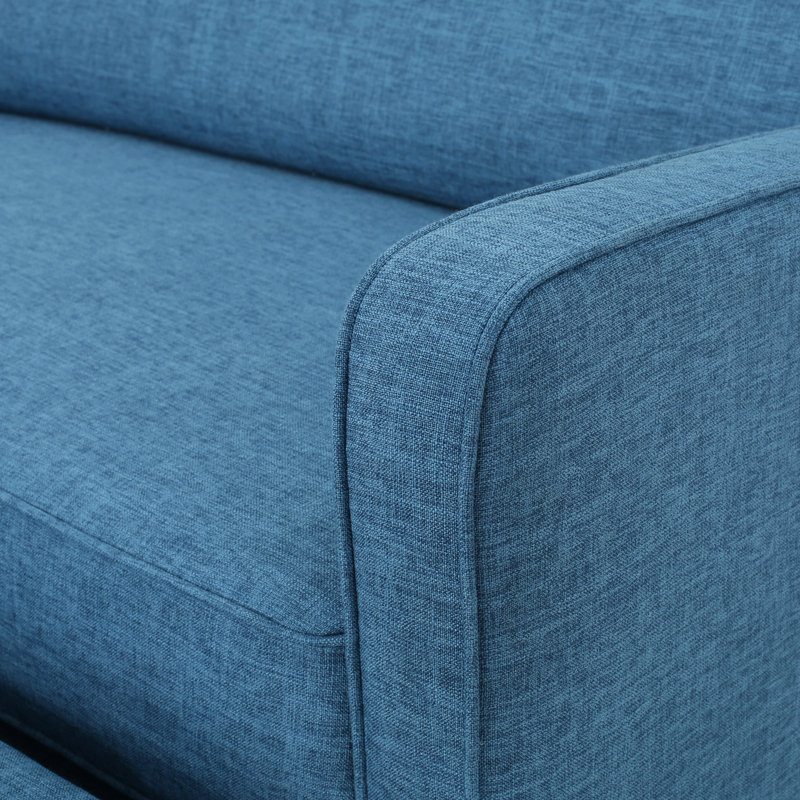 Lieb Fabric and Tweed Recliner, Muted Blue