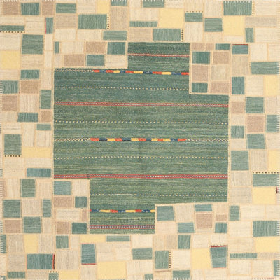Tapis abstrait brun clair / vert