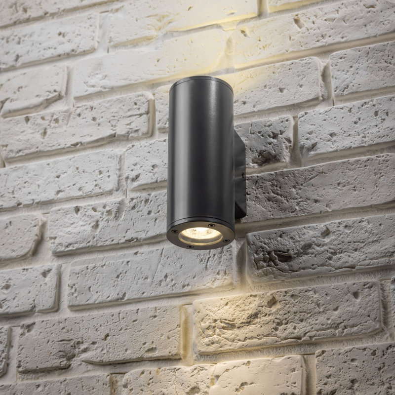Brezhoneg 19cm H Outdoor Wall Lantern, Dark Grey