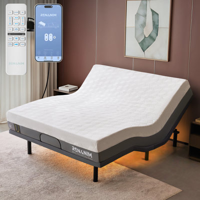 Sf Adjustable Bed With Memory Mattress Included Massage, Usb, Underbed Light, Wireless Remote & App Control