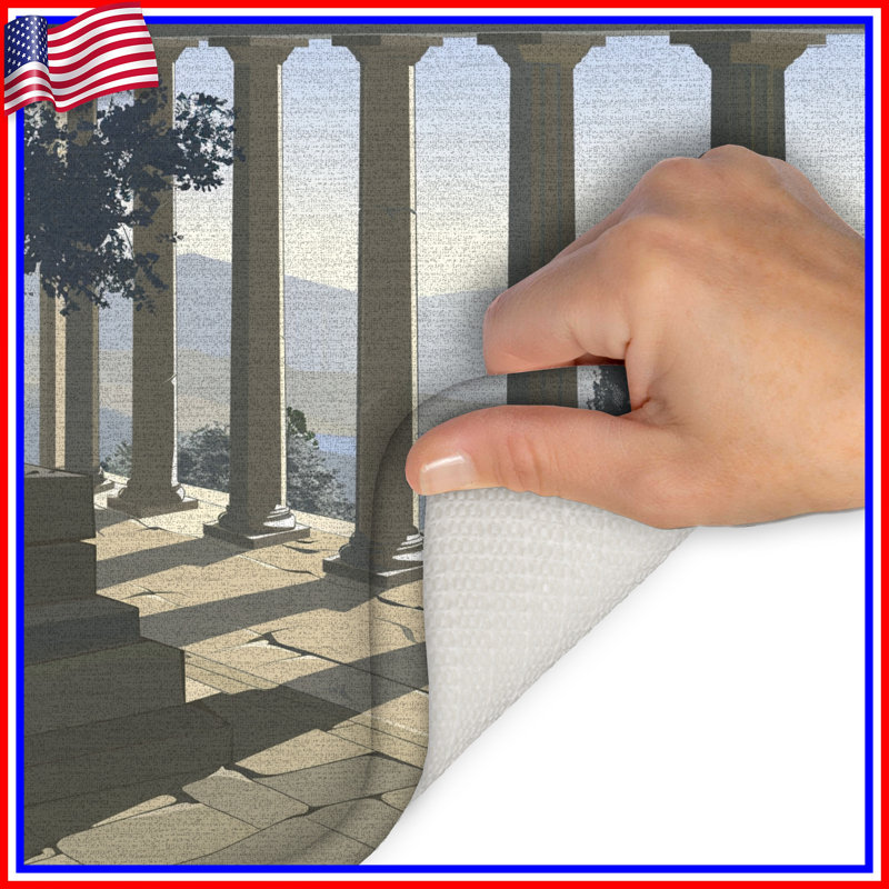 Columns Bath Mat Architecture Bathroom Decor Classical, 34in W x 21in L