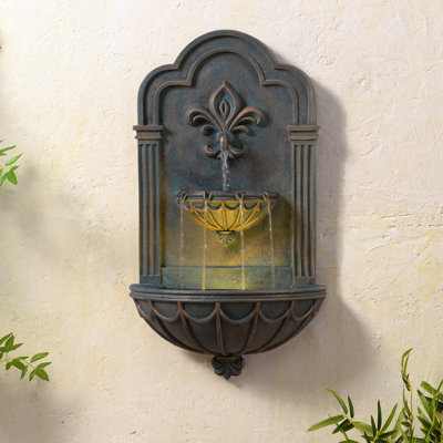 Fontaine extérieure Fleur-De-Lis avec lumière chaude