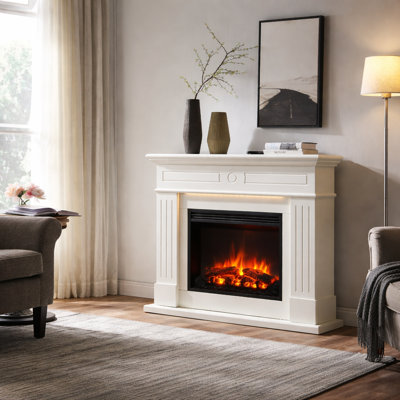 FLAMME 43" Electric Fire and Surround, Freestanding Suite, Everleigh