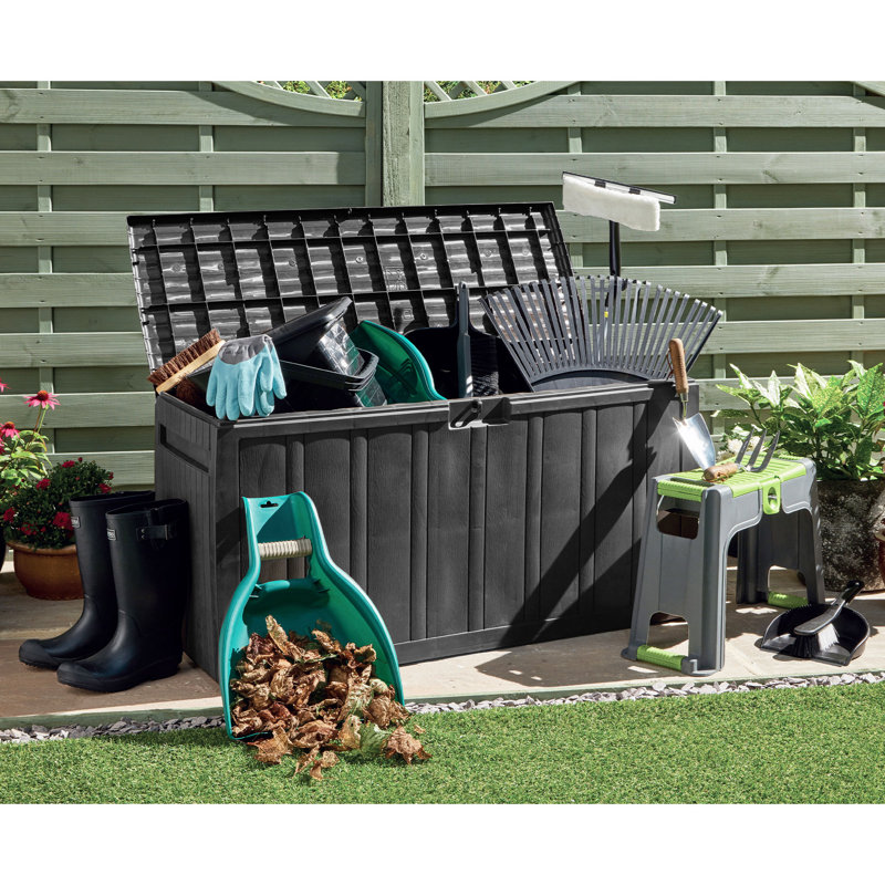 Ram Quality Products Gallons Plastic Deck Box, 284 qt, Gray