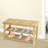 27.5" Shoe Rack Solid Wood Shoe Bench, 3-Tier Shoe Organizer