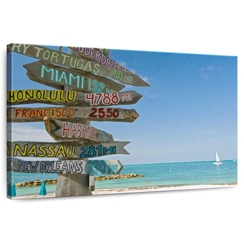 Hannes Key West Mileage Signs, 34" H x 51" W
