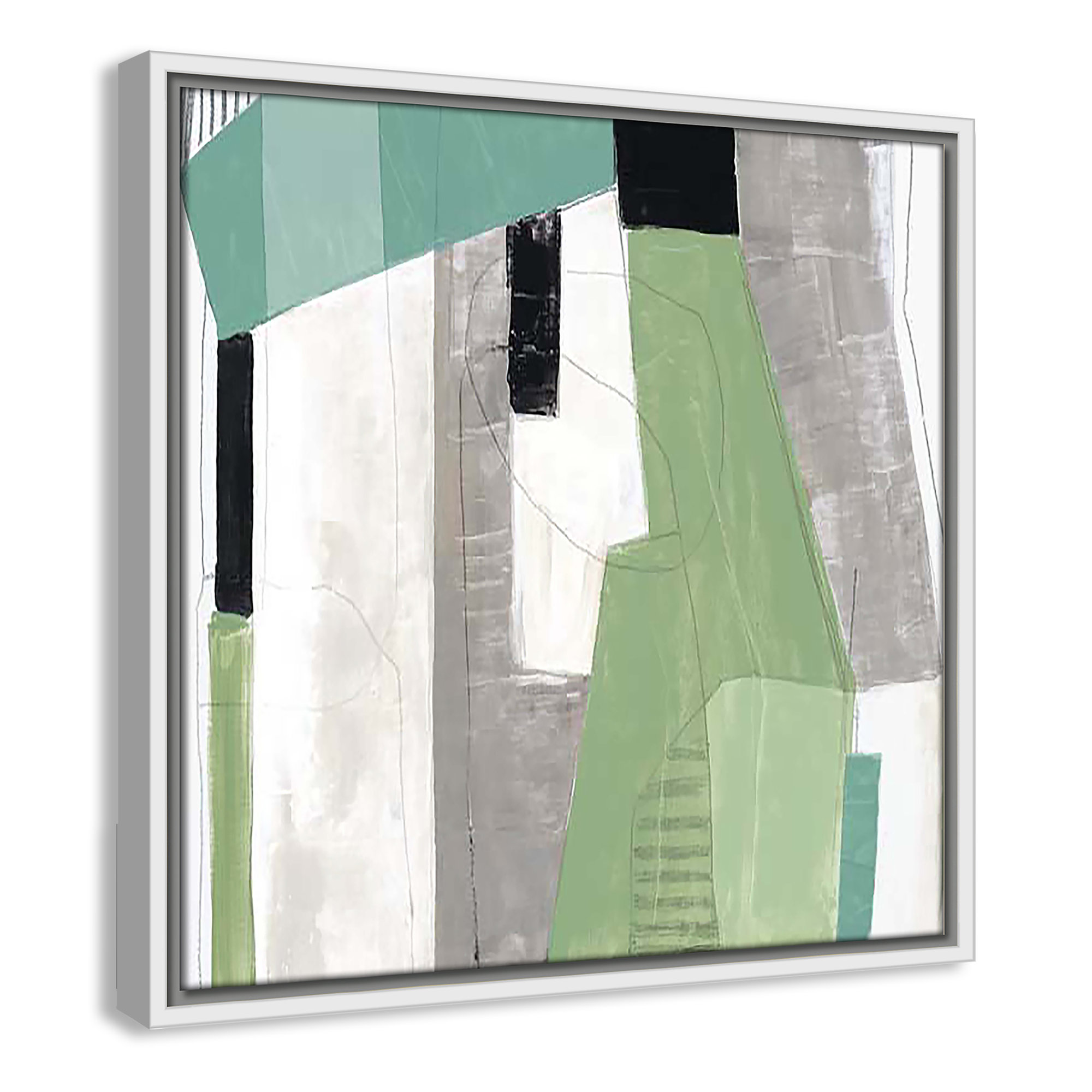Evergreen Essence I by Tom Reeves, 17.5" H x 17.5" W x 2" D, White Floater Framed