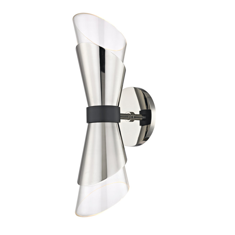 Angie Steel Armed Sconce, Polished Nickel