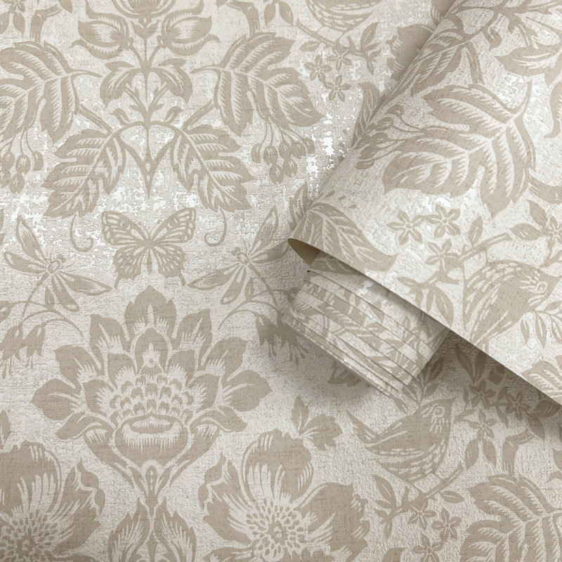 10.05m x 53cm Matte Shimmer Wallpaper Roll, Biege