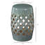 Table de bout en céramique avec texture tissée et tabouret décoratif pour l'extérieur, aspect, finition émaillée