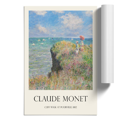 Cliff Walk at Pourville Print by Claude Monet - Frameless Print