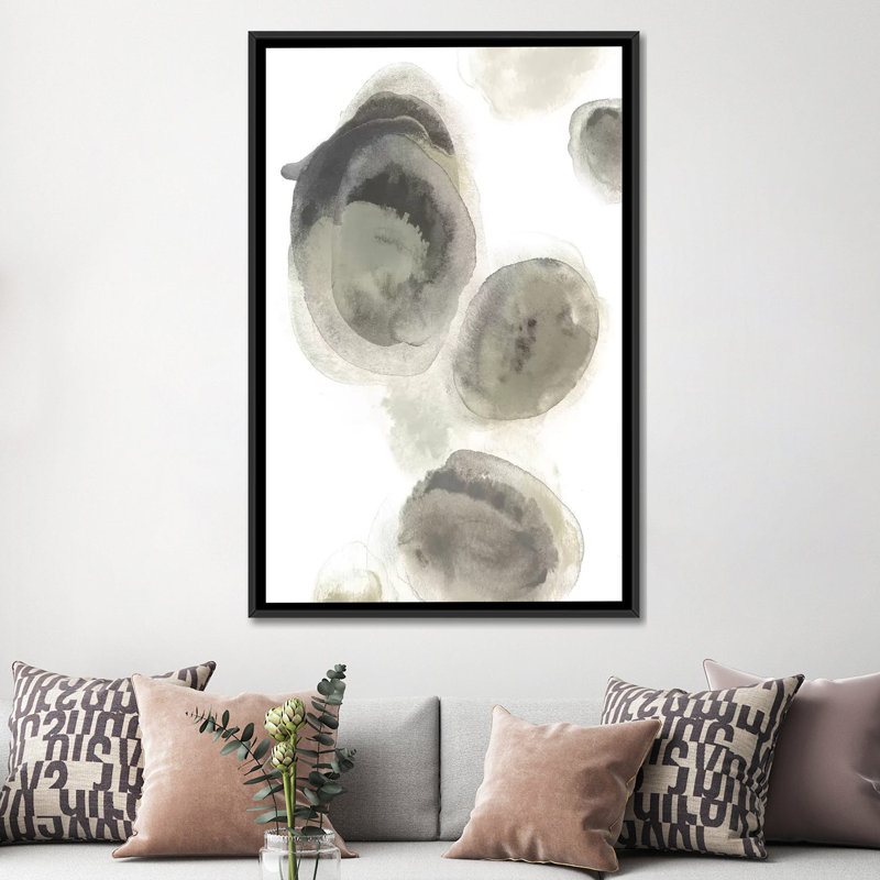 « water pierres i », impression sur toile, H 26 po x l 18 po x P 1,5 po, Toile encadrée noire, Pas de tapis