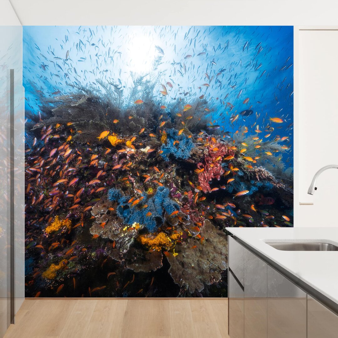 Strukturierte Fototapete Lagoon with Fish 3,36 m x 336 cm