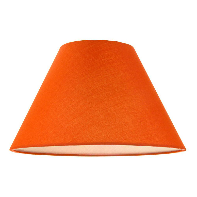 Traditional Cotton Coolie Lampshade Suitable for Table Lamp or Pendant, Orange, 18 x 30cm