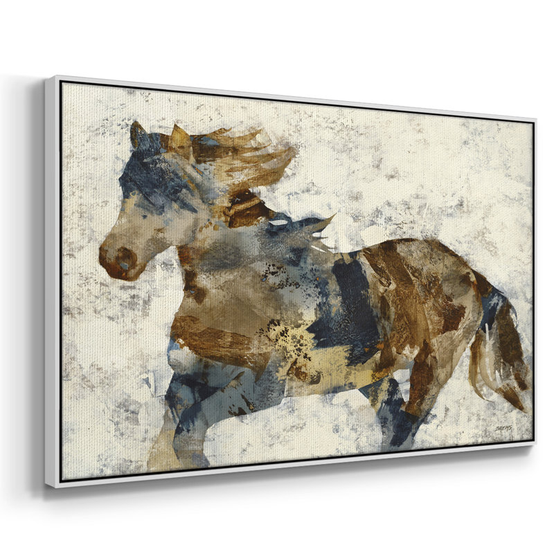 Gallop, reproduction d'art sur toile, H 25 po x l 17 po x P 2 po, Blanc