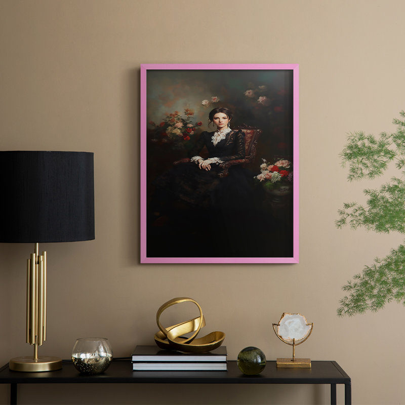 Reproduction encadrée WOMEN Series CCXLV III - bois massif, H 11 po x l 9 po, Rose