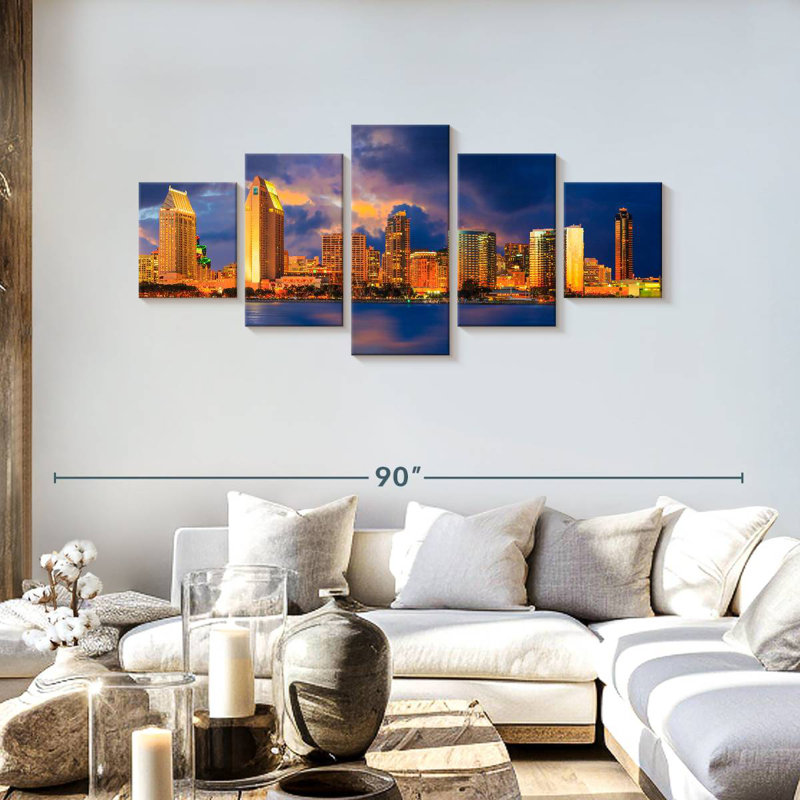San Diego Skyline, 30" H x 68" W