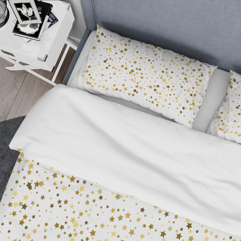 Farmhouse / Country Polyester Twill Geometric Shapes Duvet Cover, King Duvet Cover + 2 Shams