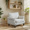 Fauteuil d'appoint 40 po en similicuir avec garniture cloutée 40 po
