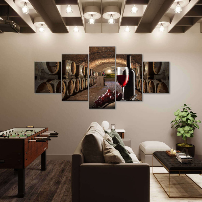 Ensemble de vinerie sur toile 5 pièces, H 55 po x l 24 po x P 1,25 po