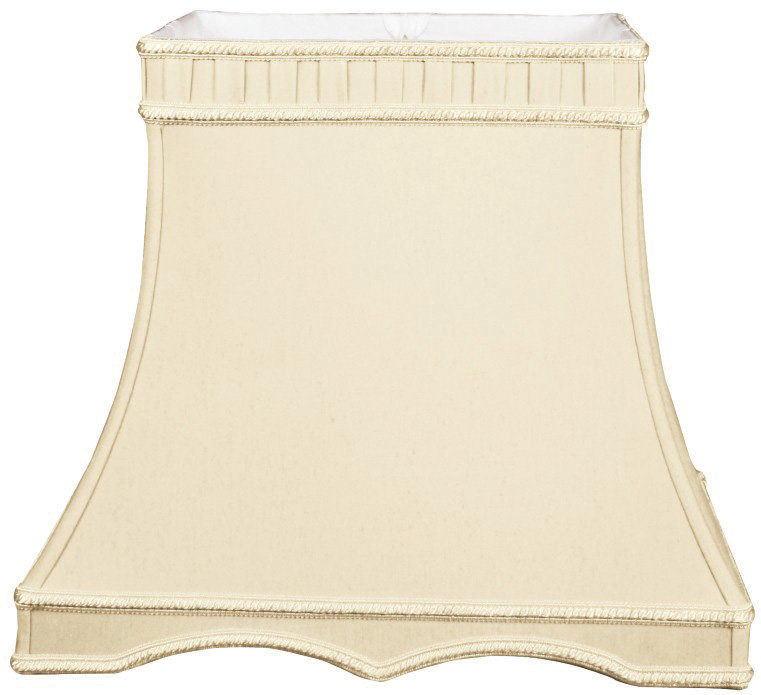 Abat-jour cloche en soie / shantung (araignée), Beige, H 13,5 po x l 16 po x P 16 po