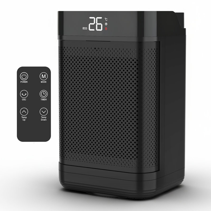 Air Pro 1500 W 1 BTU Electric High Efficiency Compact Space Heater, Black