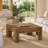 39" Square Coffee Table, Farmhouse Wooden Center Table with Sturdy Legs, Light Brown-1189815298
