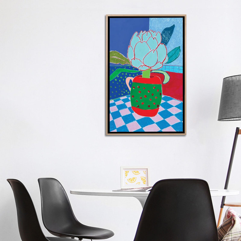 Artichoke In A Colorful Vase by Sasha Robinson - Gallery-Wrapped Canvas Giclée on Canvas, Natural Wood
