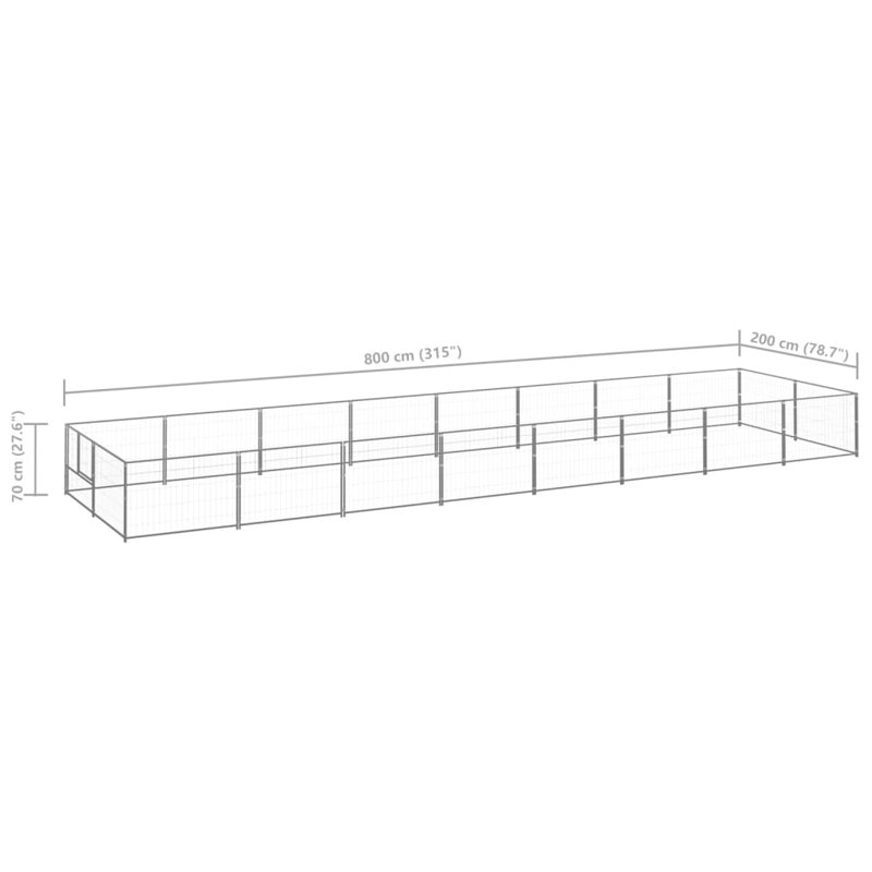 Mayna 70.1cm H Steel Exercise Pen With Door, Silver