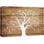 Arbre artistique sur fond de bois brun - impression sur toile tendue-56335117